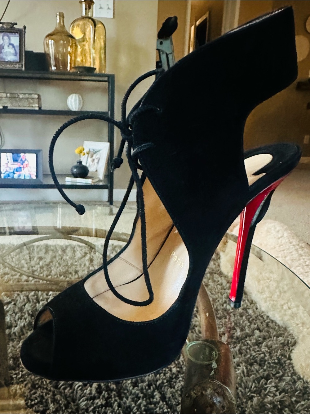 Christian Louboutin Campanina 120 Leather D'Orsay Pumps - Black size 38